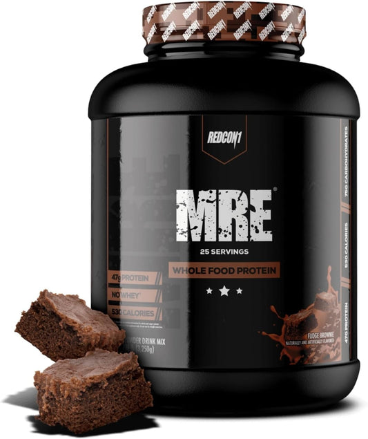 REDCON1 MRE Protein Powder, Fudge Brownie Meal Replacement Protein Blend 7 Lb