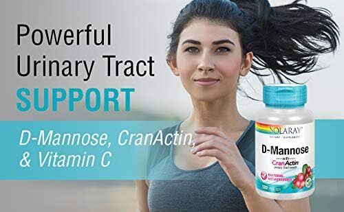 Solaray D-mannose With CranActin 1000mg Capsules - 120 Count - Pack pf 2
