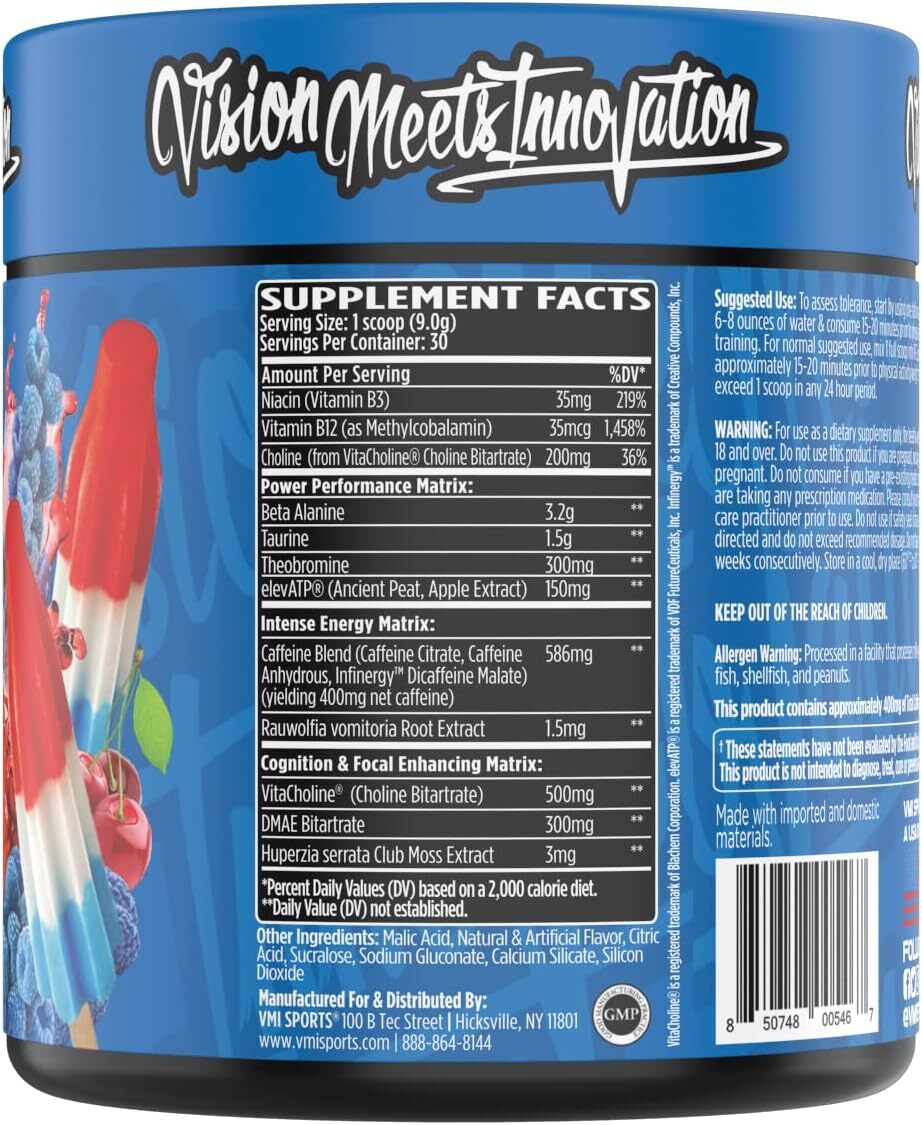 VMI Sports® KXR Best Pre-Workout Supplement - Patriot Pop