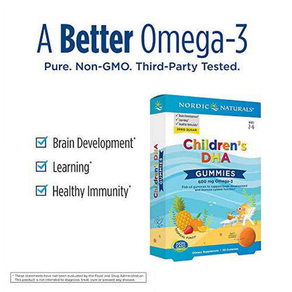 Nordic Naturals Children’s DHA Gummies, Tropical Punch - 30 Gummies - 600 mg
