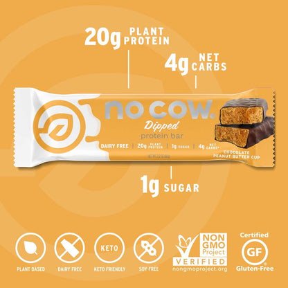 No Cow Pack of 2, Chocolate Peanut Butter Cup, 24 Bars, No Refunds exp:04-2025