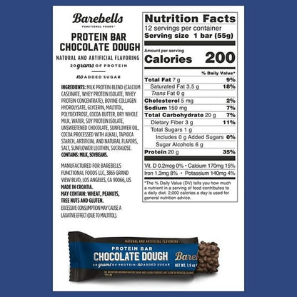 Barebells Chocolate Dough – 24 Bars, No Retail Box, Secure & Authentic