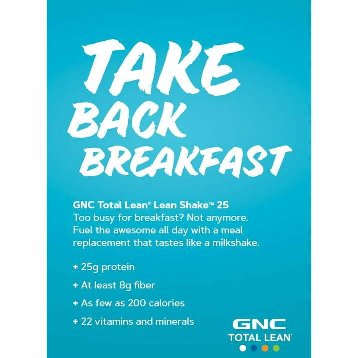GNC Total Lean Shake 25 Burn French Vanilla 22oz  High Protein Meal Replacement