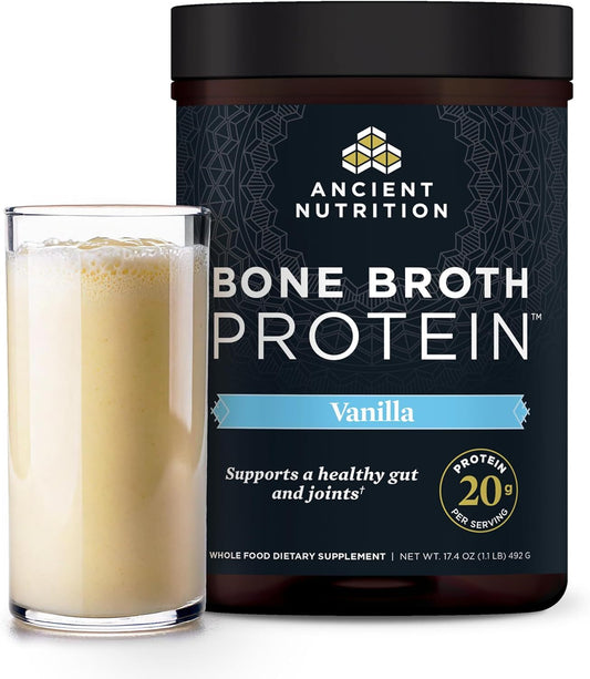 Ancient Nutrition Bone Broth Protein Powder Vanilla 17.4 Oz