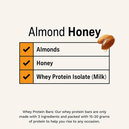 Rise Bar Rise Protein Bar Almond Honey 12 bars - Pack of 2