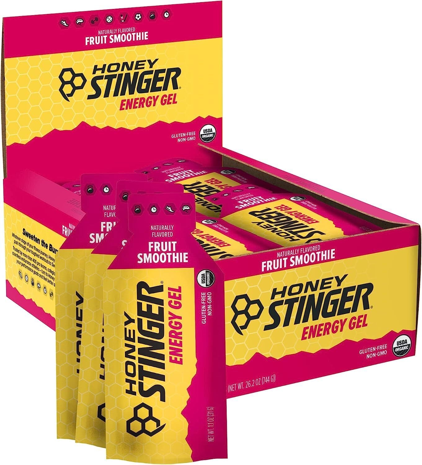 Honey Stinger Organic Energy Gel 24 Pack Fruit Smoothie
