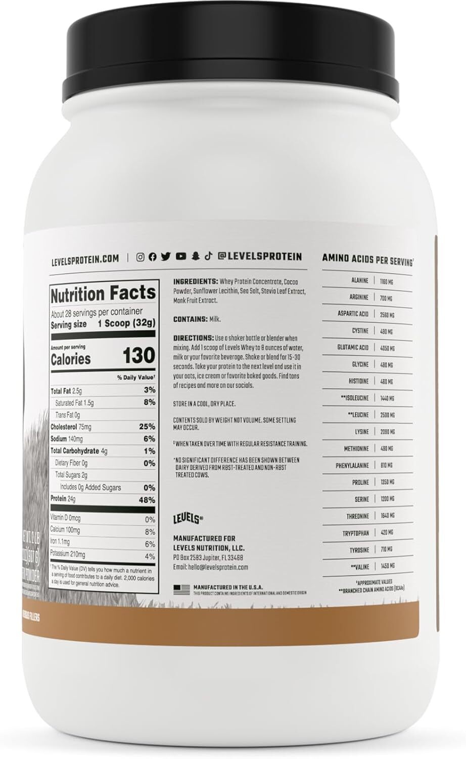 Grass Fed Whey Protein Powder, Double Chocolate, 2 lb (907 g) Pack of 2