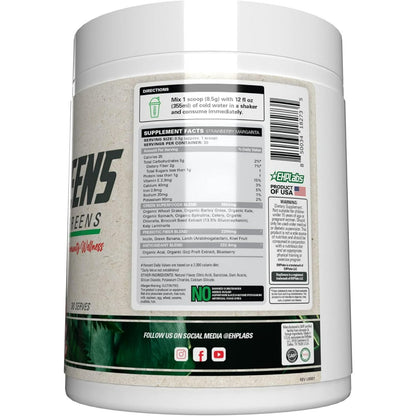 EHP Labs OxyGreens Strawberry Margarita 30 Servings 9 Oz Exp 06/2025