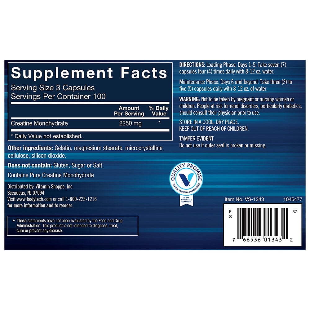 Bodytech Creatine Monohydrate 300 Capsules