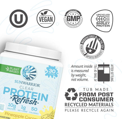 Sunwarrior Protein Refresher Pineapple Coconut water mix 14.8 oz