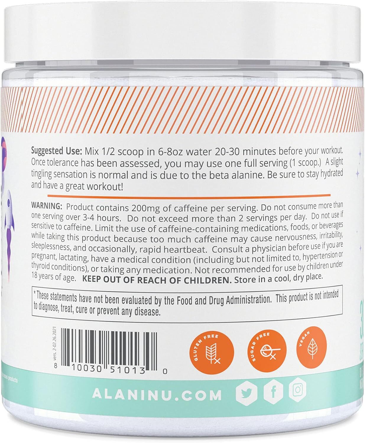 Alani Nu Pre-Workout Energy, Pump, Endurance 30 Servings - Galaxy Lemonade
