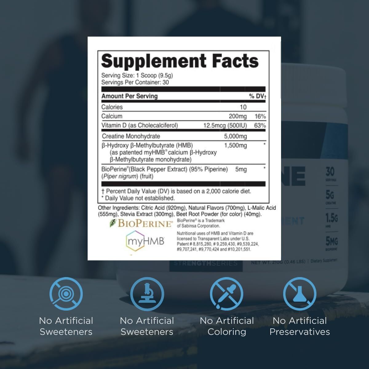 Transparent Labs Creatine Monohydrate HMB Powder - Strawberry Lemonade