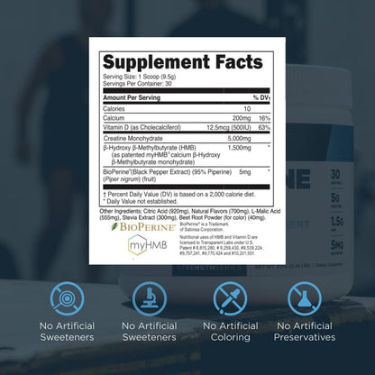 Transparent Labs Creatine Monohydrate HMB Powder - Strawberry Lemonade