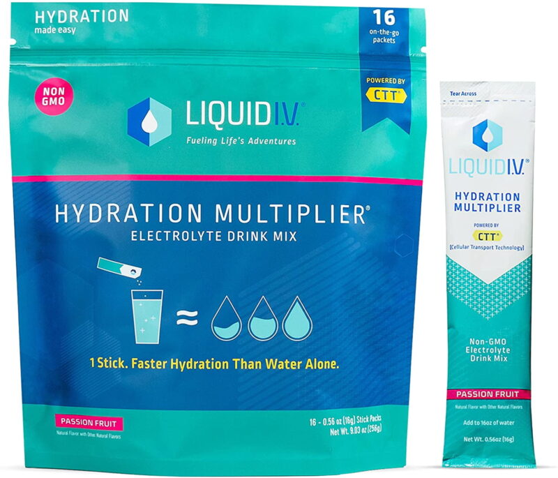 Liquid I.V. Hydration Multiplier, Electrolyte Powder, Supplement Drink Mix (Passion Fruit) (16)