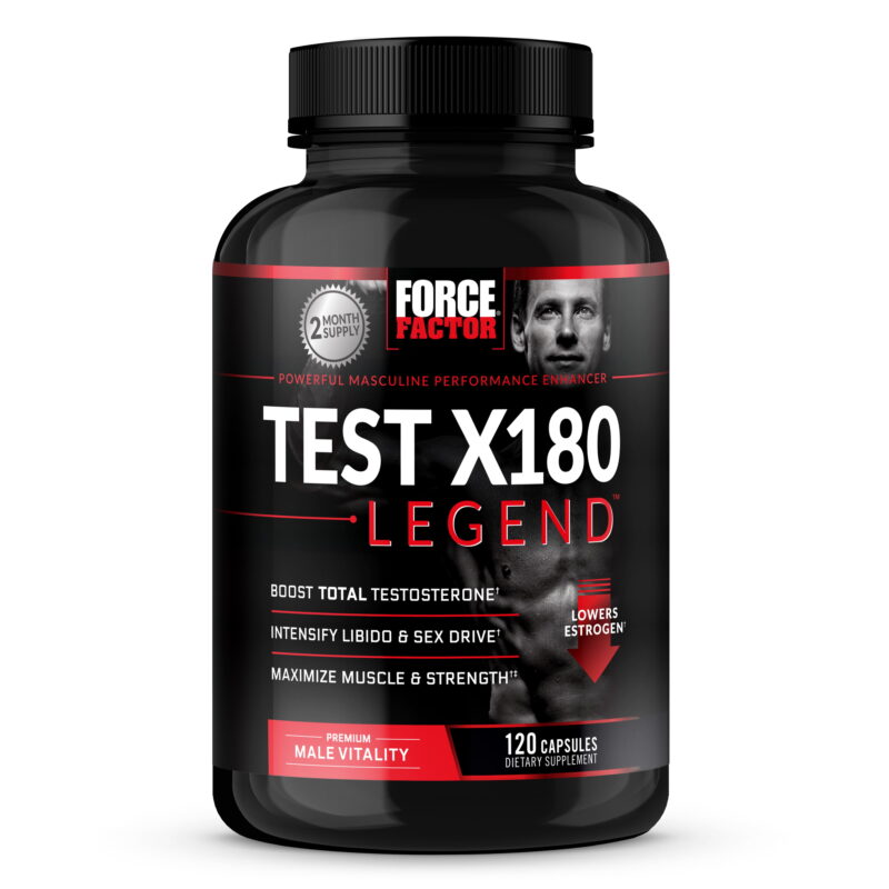 Test X180 Legend Testosterone Booster for Men to Build Muscle & Strength, Performance, Male Vitality Supplement for Men’s Health Support, 120 Capsules by Force Factor