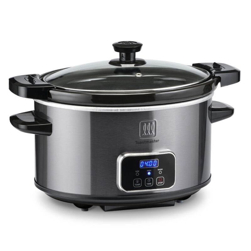 Toastmaster 4-Quart Digital Slow Cooker with Locking Lid, Graphite